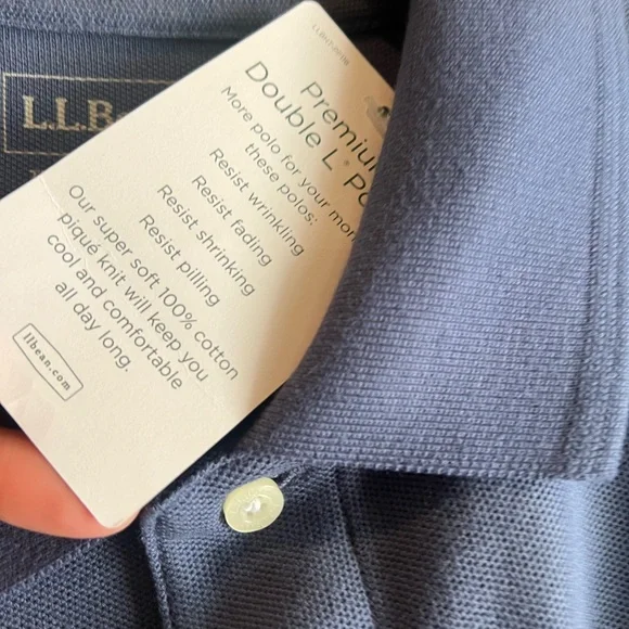 L.L. Bean XL Tall Blue Polo Shirt Casual Style NWT - Picture 4 of 5
